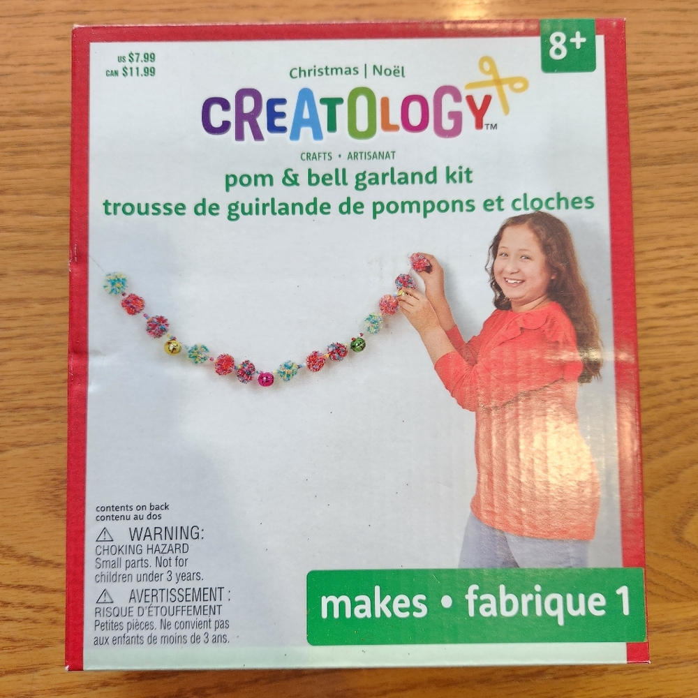 NWT Creatology Pom & Bell Garland Kit for Ages 8+ Christmas Crafts